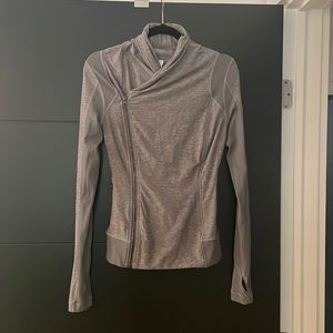Like new Gray Lululemon Hoodie sz 4 with offset zipper